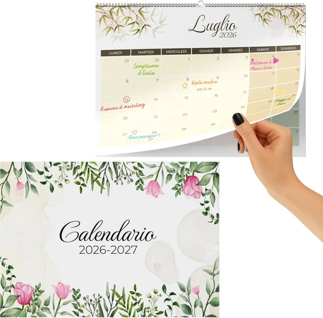 Diamond Painting Calendario Da Tavolo 2026 Con Cristalli – Arte Fai Da Te, 12 Mesi, 19,5x17 Cm