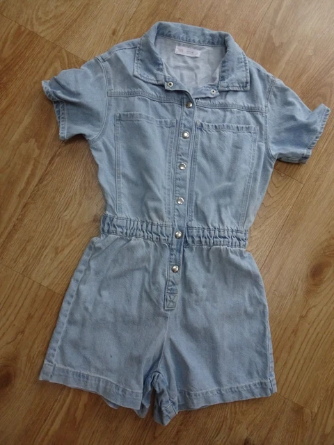 ZARA pantaloncini jeans blu denim tuta da gioco tutti in uno ETÀ 11 - 12 ANNI