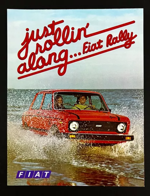 1970s Fiat Rally Car Vintage Auto Dealer Promo Brochure Advertisement