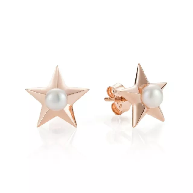 Boucles d'oreilles de designer CLAUDIA BRADBY eau douce perle étoile clou or