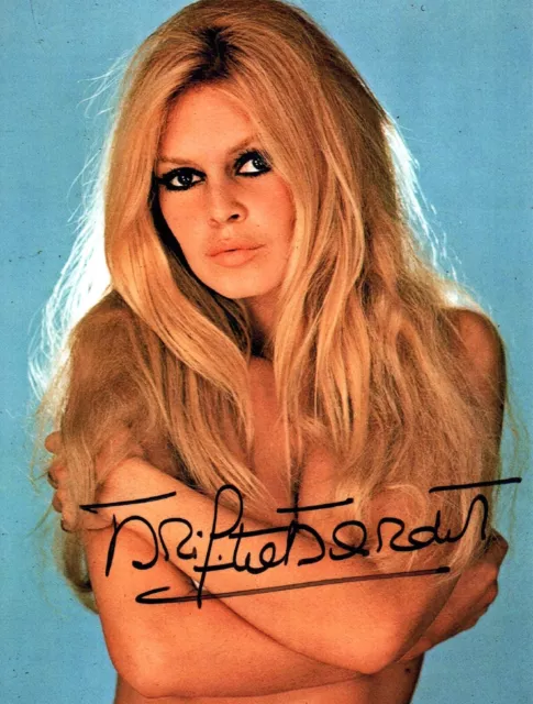 Brigitte Bardot oben ohne Re-Print vom original Autogramm GF Großfoto ca 20 x 27