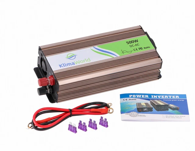 Klimaworld Transformateur de Tension REP500 Dc / AC 12V Sur 220V 500Watt