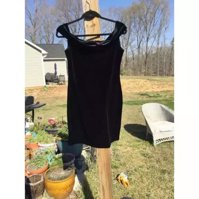 French Connection womens black dress 10 Lula NEW stretch off shoulder LBD velvet