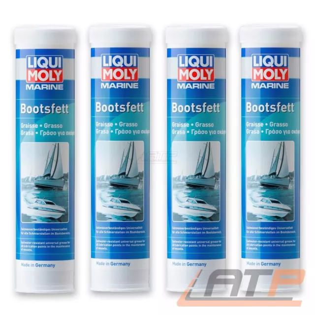 4x 400 g LIQUI MOLY MARINE BOOTSFETT SCHMIERFETT WASSERDICHT BOOT FETT