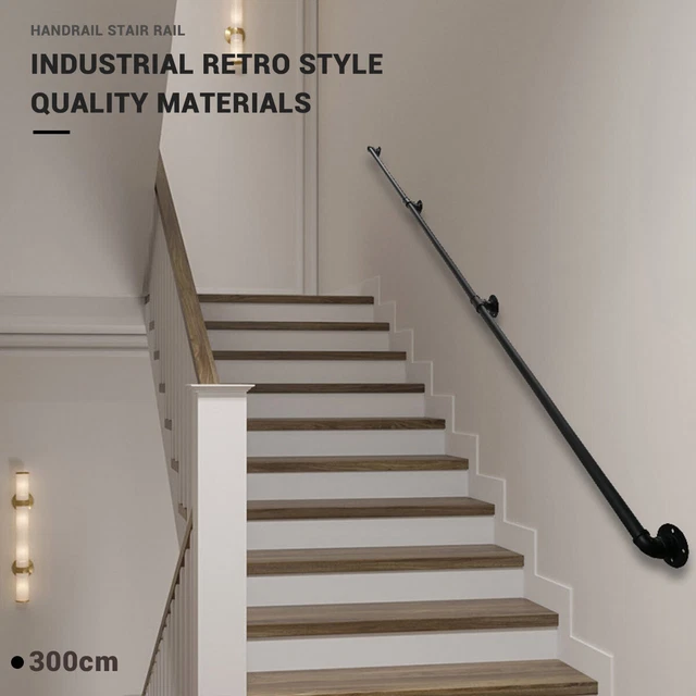 300CM HANDRAIL STAIR Rail Bar Grab Balustrade Retro Metal Staircase