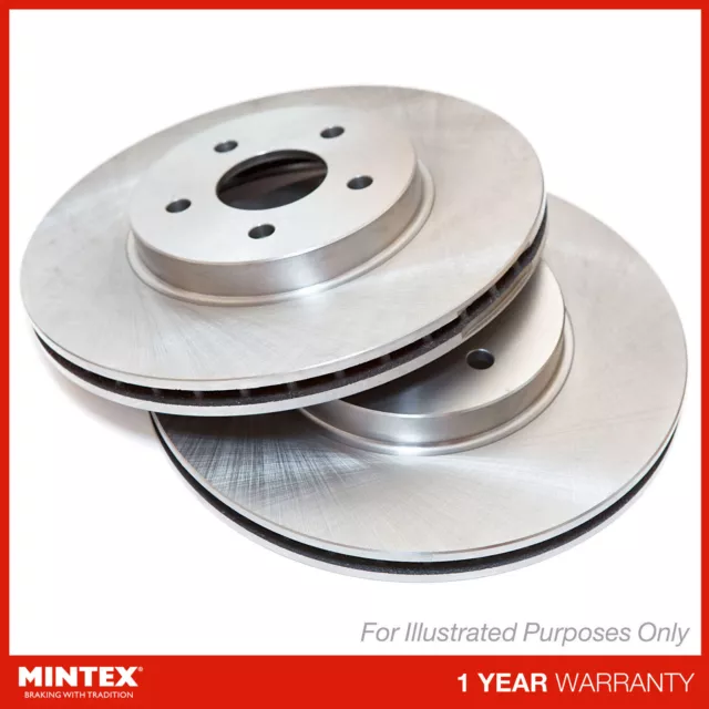 New Mintex 5 Stud Front Vented Brake Discs Pair - MDC1536