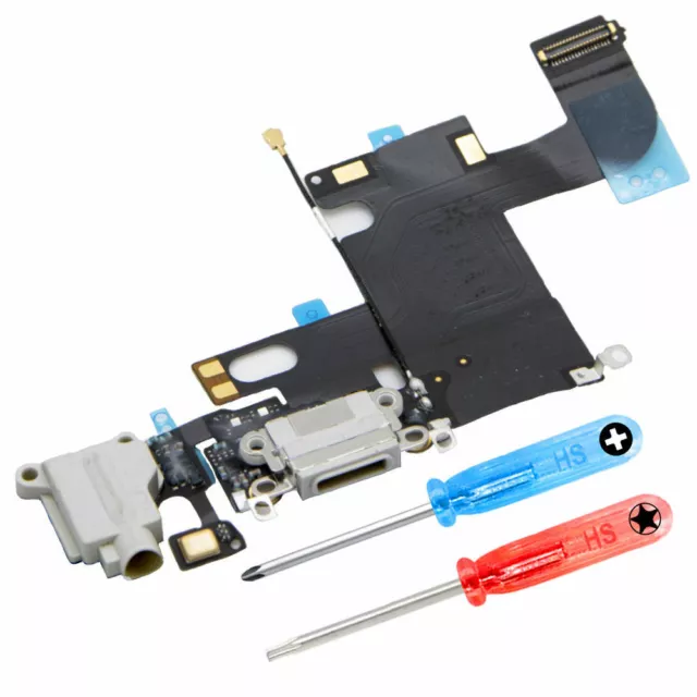 Ladebuchse für iPhone 6S Dock Connector Flex Mikrofon Antenne Kopfhörer Schwarz