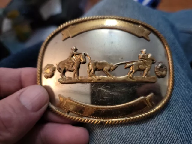 Vintage German Silver Rodeo Western Cowboy  Horse BELT BUCKLE