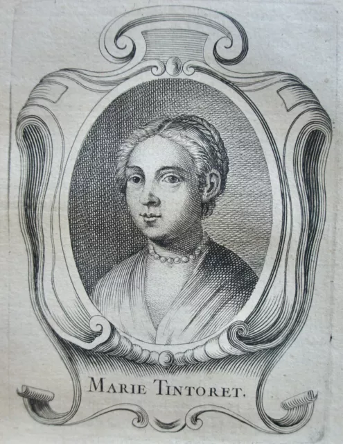 Robusti Marietta (1554-1590) Portrait Gravure De 1745 , Fille Du Tintoret