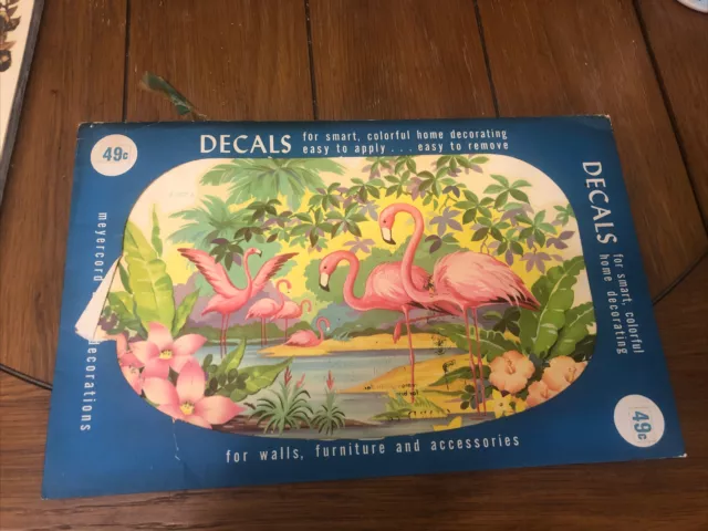 Vintage MEYERCORD Decal Transfers  Flamingos NOS