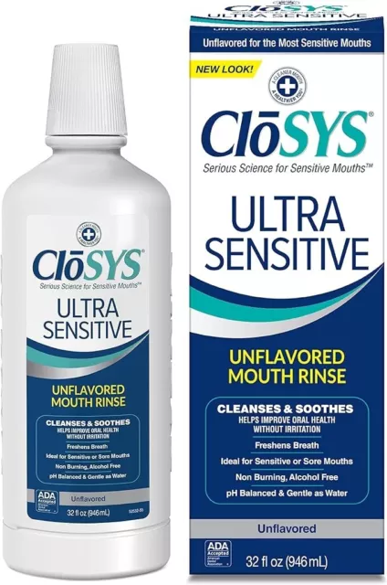 CloSYS Original Unflavored Mouthwash, Alcohol Free, 32 ounce