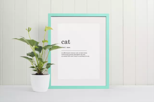 Cat Definition Print, Wall Art Prints, Cat Lover Gifts, Birthday Gift, Family 3