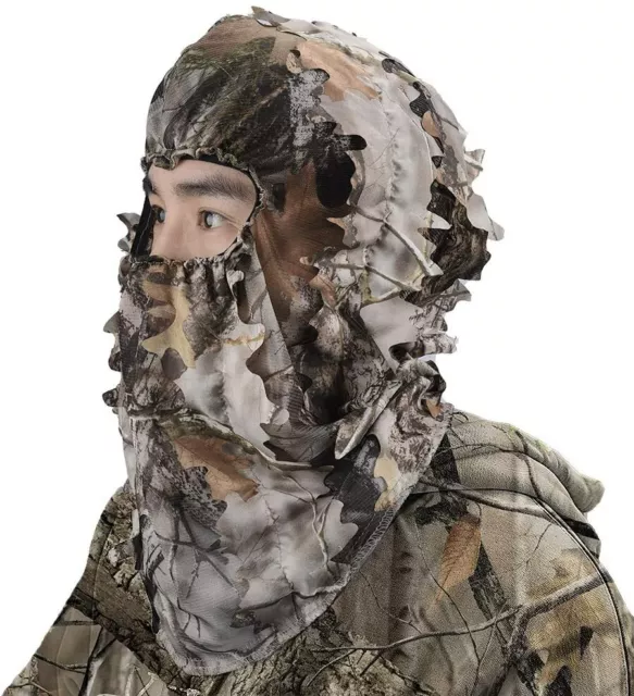3D Ghillie Face Mask Leafy Ghillie Camo Full Cover Headwear Hunting Accessories
