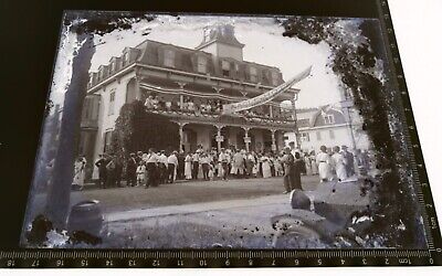 1890s Jeffersonville NY New York EAGLE HOTEL PARADE Vintage GLASS NEGATIVE Photo