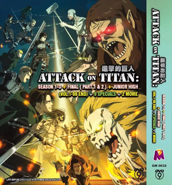 Dvd Attack On Titan/Shingeki no Kyojin 4ª Temporada Parte 1