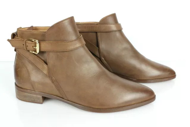 MASSIMO DUTTI Bottines Boots à boucles tout cuir marron T 36 Très bon état