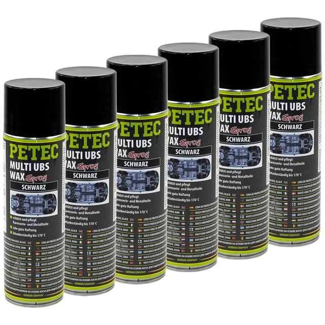 6 x 500 ml PETEC Multi UBS protezione sottoscocca cera protezione anticorruzione protezione antiruggine