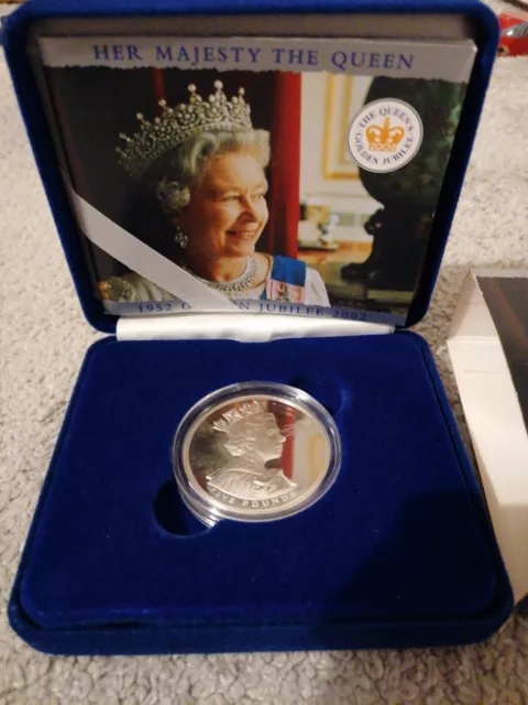 2002 Queen's Golden Jubilee £5 Crown solid Silver 925 Proof Coin by  Royal Mint