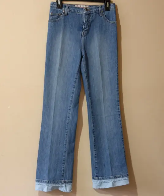 Faded Glory Bootcut Blue Jeans Stretch Youth Girls Size 14S #H12-22