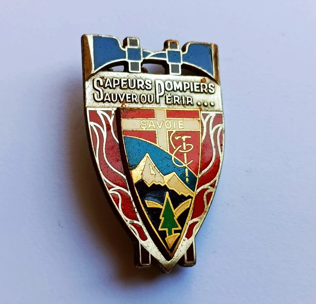 Insigne De Poitrine Anciens Sapeurs-Pompiers – Couleur Or, Fabrication Française
