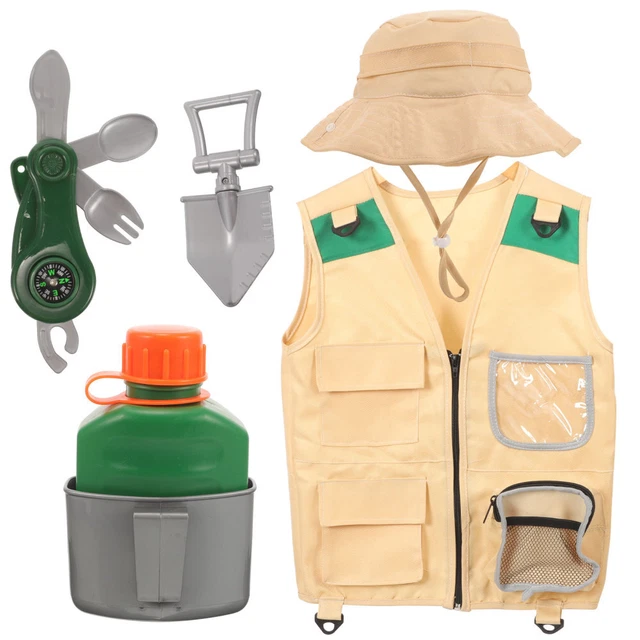 1 ensemble de vêtements d'explorateur d'aventure pour enfants, Kit de chapeaux,