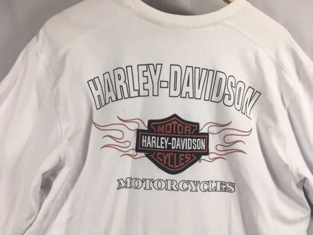 Genuine Harley Davidson Sweatshirt, White, Size L - 44” Chest,