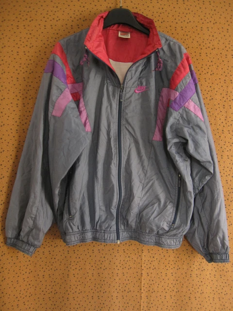 Veste Nike Grise rose Toile 90'S Nylon Polyamide Vintage ancien Enfant - XLB