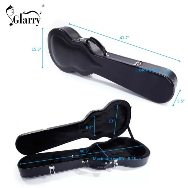 Protable Glarry Microgroov Bulge Surface for GLP Electric Guitar Hard Case