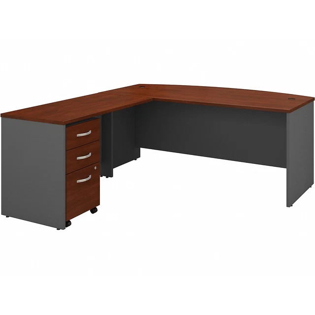 Bush Business Furniture Series C 72"W L-Shaped Desk with 48" Return and Mobile