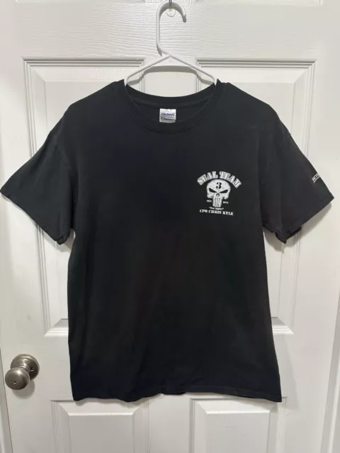 Chris Kyle Men's T-Shirt Seal Team 3 “Devil Of Ramada” US Navy Army Black Faded
