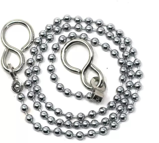 Replacement Chrome 12" 18" Sink Basin Bath Ball Plug Chain And S Hook Ends 3