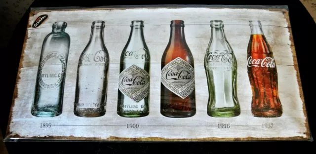 Nostalgic Art, Blechschild COCA COLA - BOTTLE TIMELINE, 25 x 50, Neu