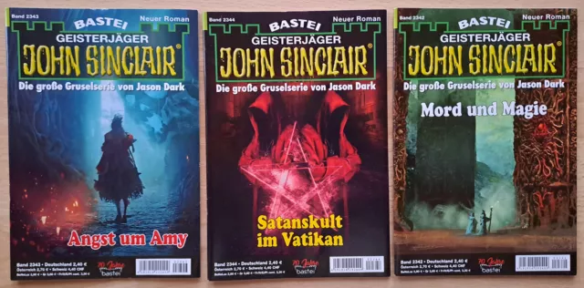 John Sinclair 3 Romane 2342 , 2343 , 2344  ungelesen/neu