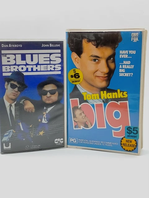 80'S MOVIE VHS Tapes x 2. Big and Blues Brothers. Tom Hanks. Dan ...