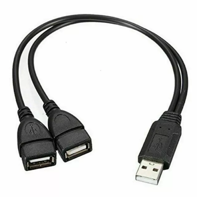 LOT USB 2.0 A Male To 2 Dual USB Female Jack Y Splitter Hub Cord Adapter Cable