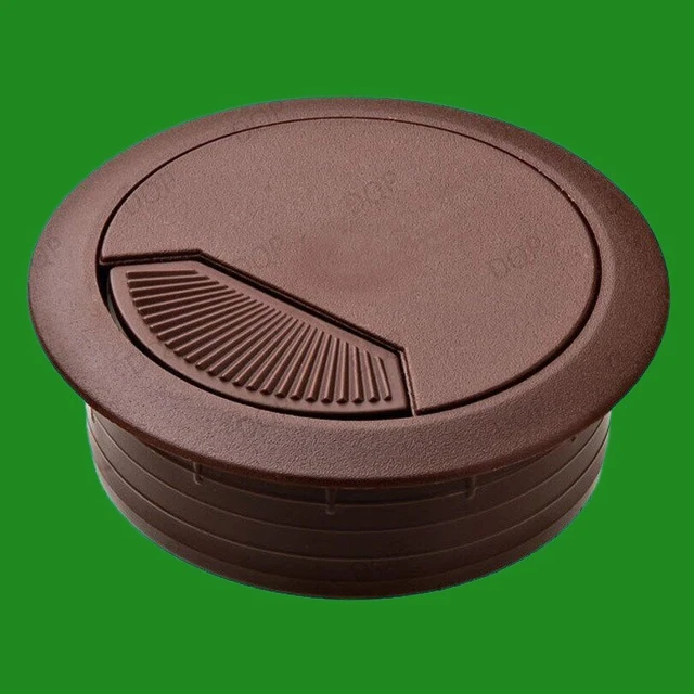 10x 60mm Brown PC Computer Desk Plastic Grommet Table Cable Tidy Wire Hole Cover