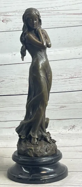 Alluring Art Deco Female Statue in Bronze Handmade Sculpture by Milo Sale NR