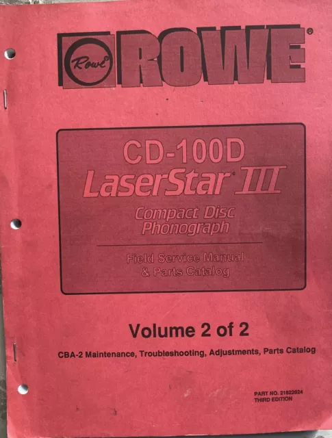 Rowe CD 100D service Manual Volume 2