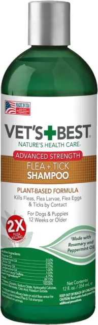 Vet’S Best Flea & Tick Advanced Strength Dog Shampoo - Dog Flea and Tick Trea...