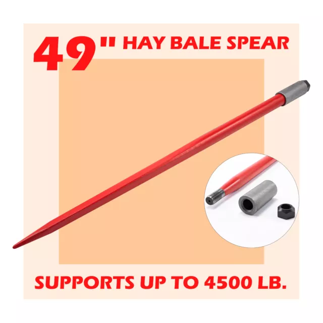 VEVOR 49 in. 1-3/4 in. Hay Bale Spear Spike Garden Forks 3000 lbs