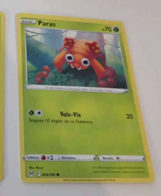 Pokemon Origine Perdue Francaise Card Carte Paras 004/196 Vf Fr Jcc Neuf