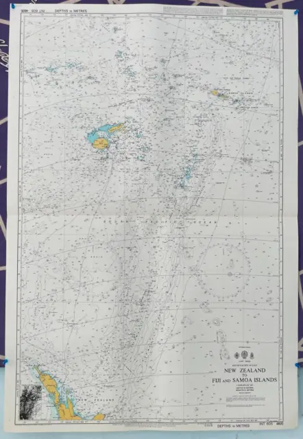 Admiralty 4605 SOUTH PACIFIC OCEAN NEW ZEALAND TO FIJI AND SAMOA ISLANDS Map