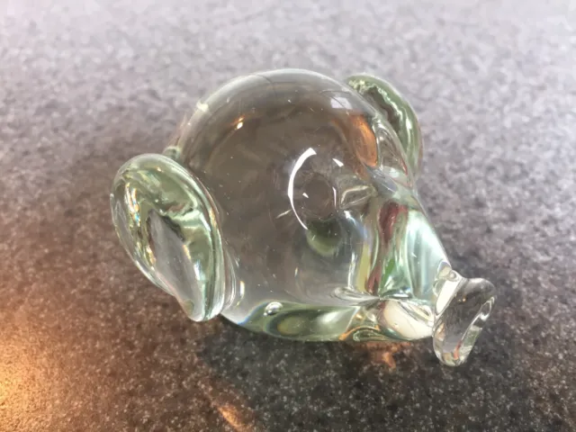 Clear glass pig animal ornament figurine paper weight 181 g 60 x 53 x 45 mm