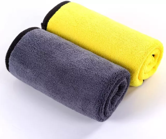 2PCS Car Wash Towel Microfiber Plush Cleaning Drying Cloth Car Care Cloth 30x30