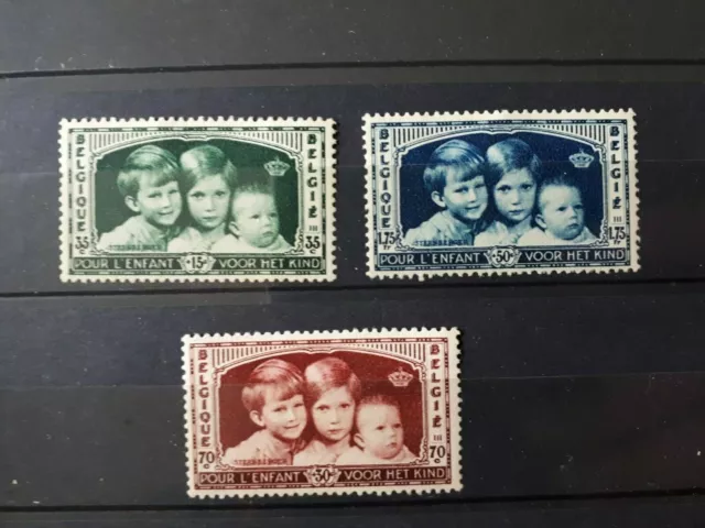 timbres Belgique : 1935 COB n° 404, 405, 406  Pour l'enfant NEUF **