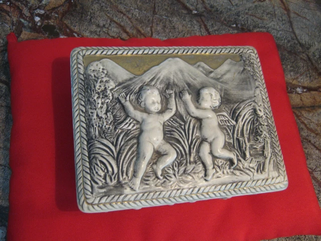 Vintge LEFTON Trinket Box Porcelain Hand Painted Japan  