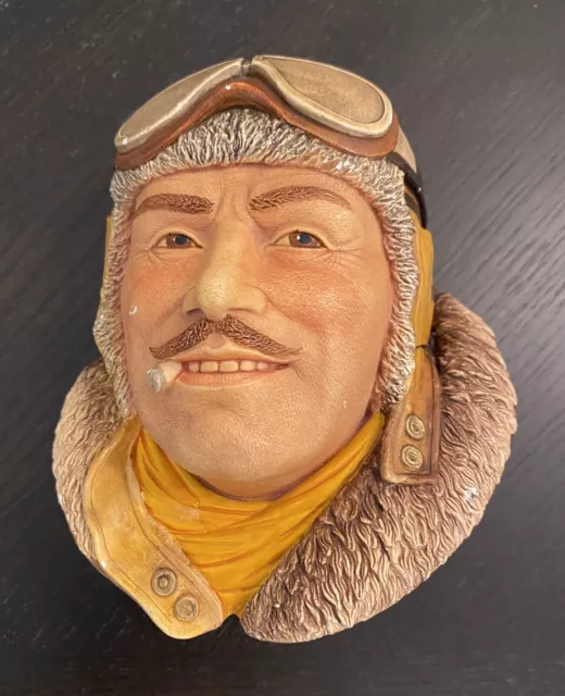 Vintage 1917 WW1 R.F.C. Pilot Chalk Sculptured Wall Decor 1982 Legends Products