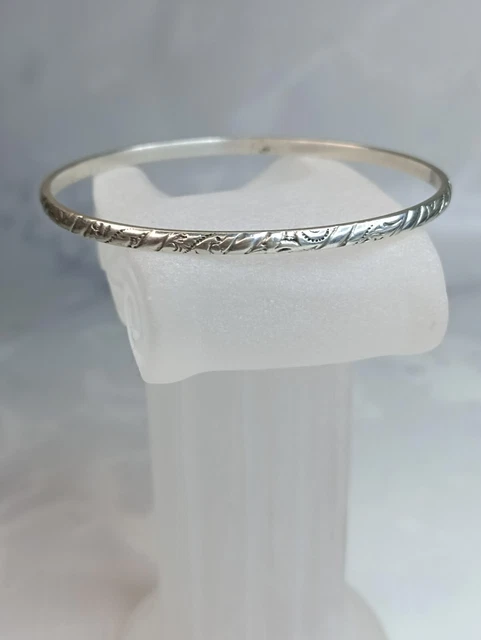 Bracelet Ancien En Argent Massif - Jonc Ouvert Tressé, Style Français Vintage