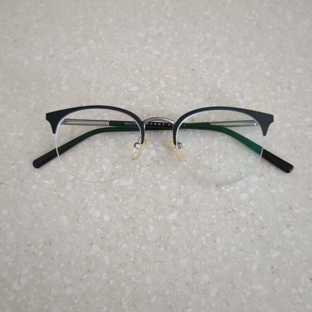 Perry Ellis PE403C-2 Eyeglasses Black Round Half Rim Frames 49-20-140