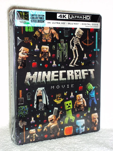 A MINECRAFT MOVIE (4K/Blu-ray, 2025, STEELBOOK) NEW Jason Momoa Jack ...